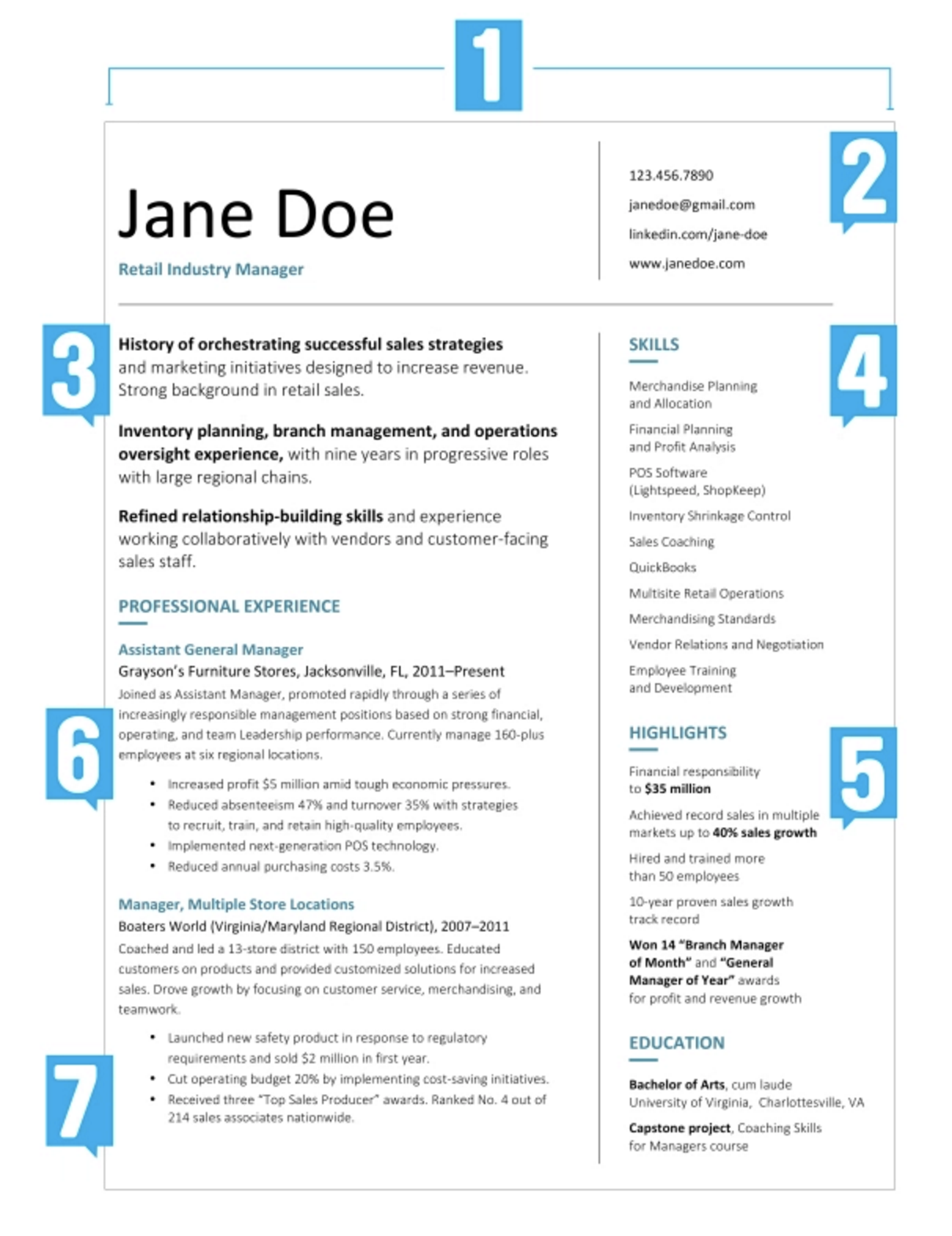 Image of a skills-based resume in the name of John Doe